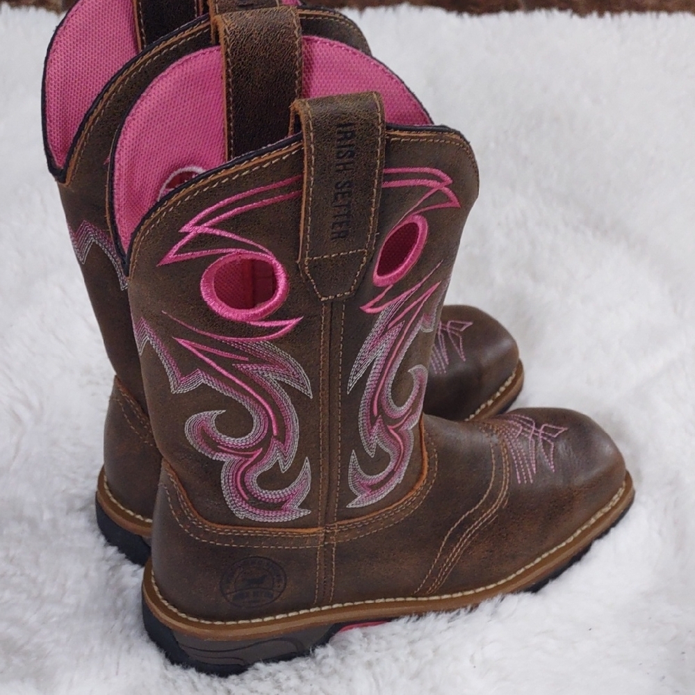 IRISH SETTER, Work, Size,7.5B,Brown and Pink Western Boots - Picture 15 of 17
